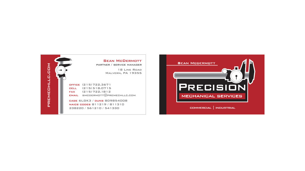 Donnelly Creative Services - Precision Mechanical Business Card Design